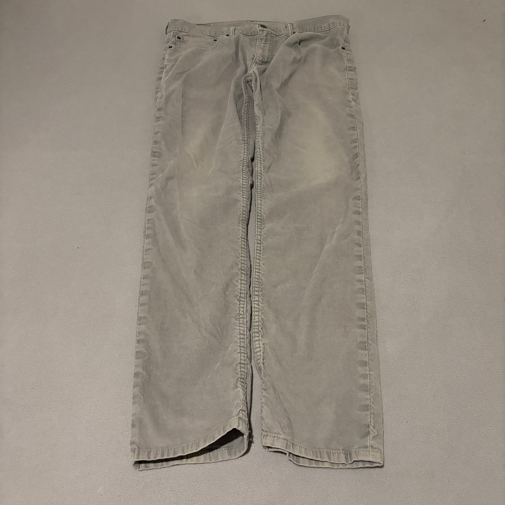 Levis 511 Mens Slim Fit 36x32 Corduroy Pants Light Grey Stretch Cords Minimalist
